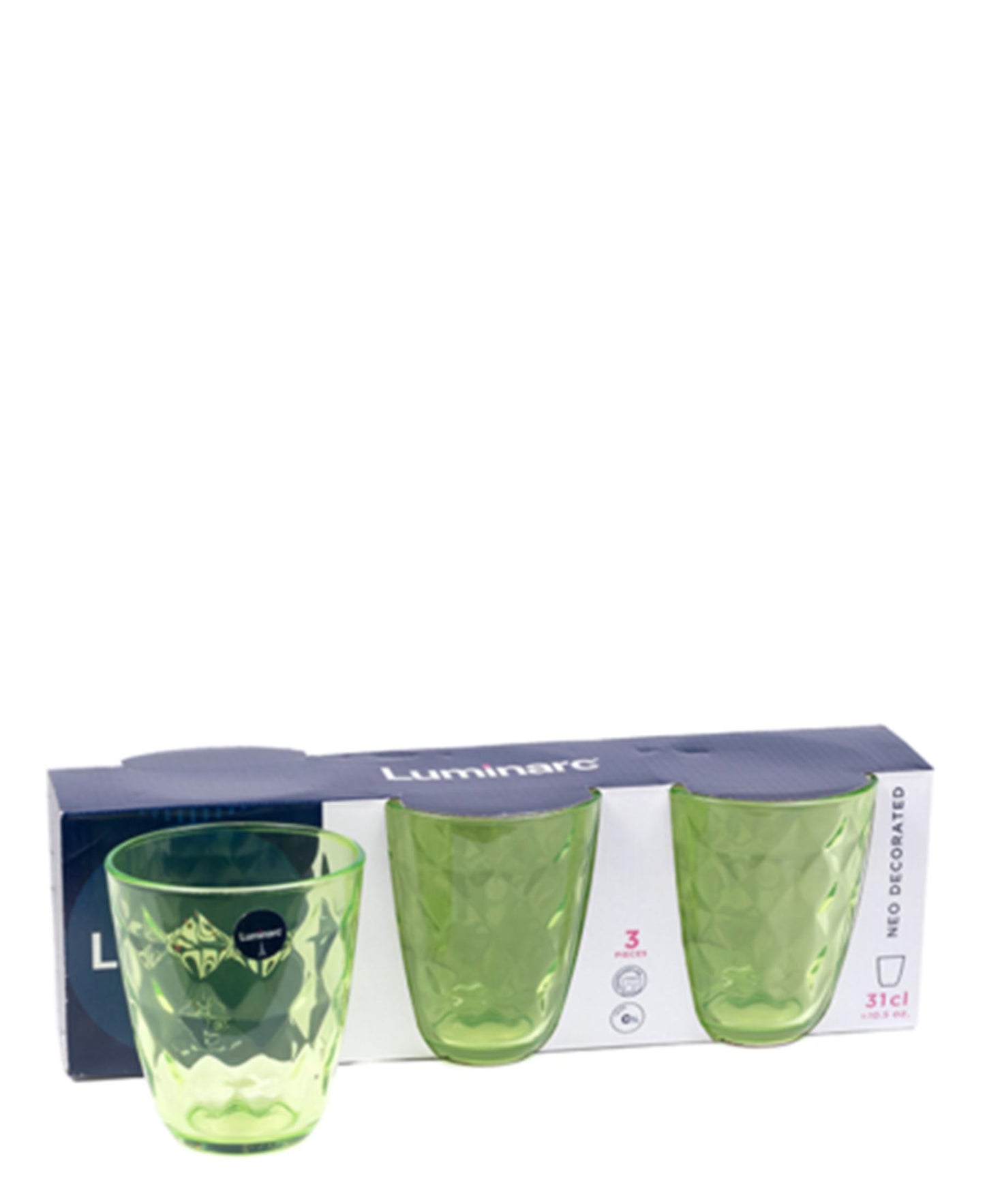 Luminarc 3 Piece Neo Decorated Tumbler Set - Green