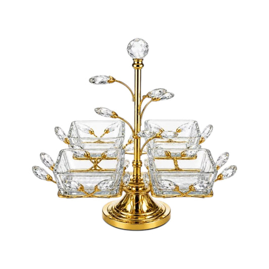 Dessert Server with 4 Bowls Gold