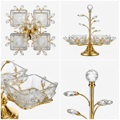 Dessert Server with 4 Bowls Gold