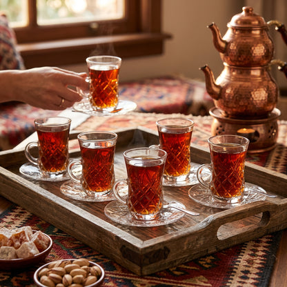 12 Piece Cup & Saucer Set Clear