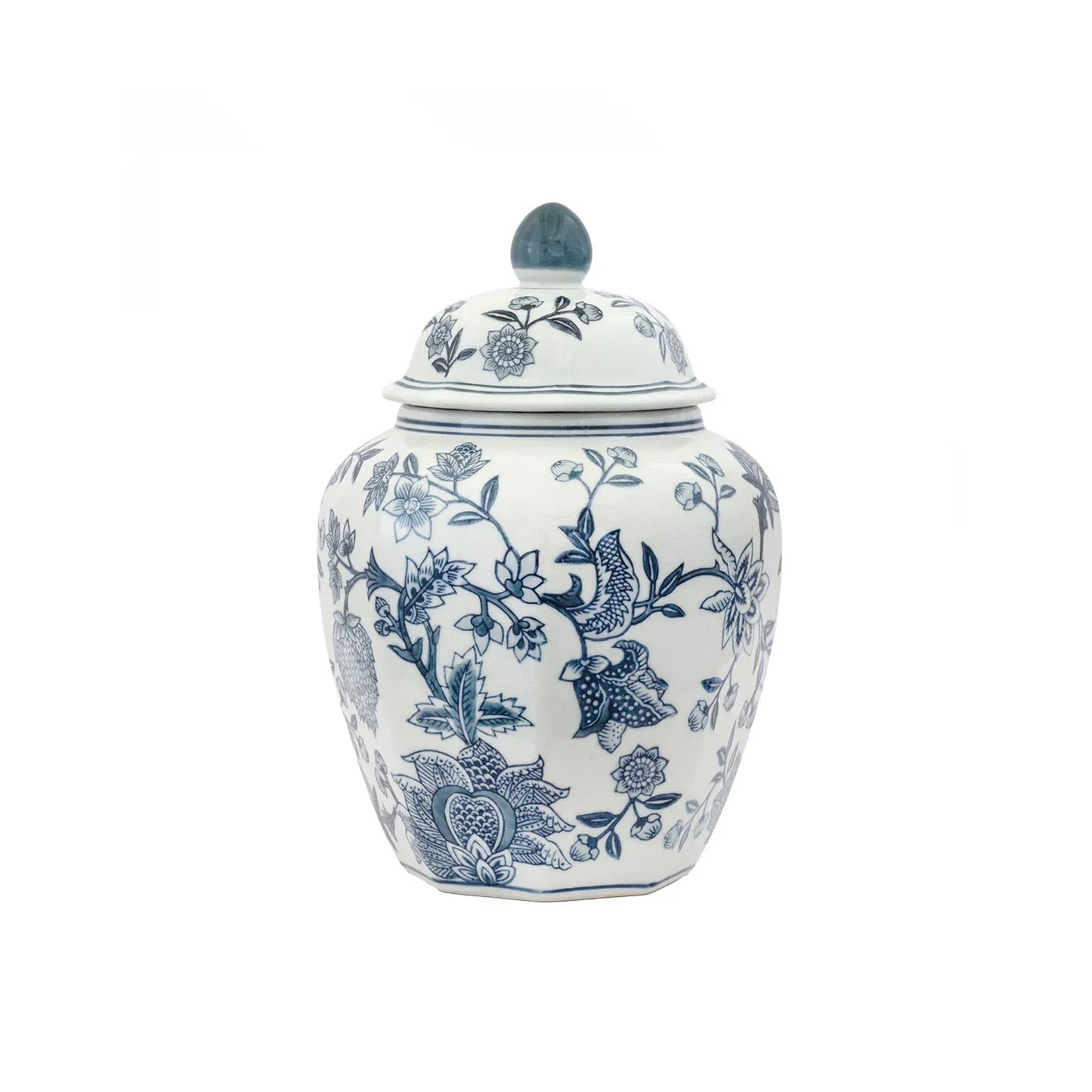 Urban Decor 30cm Octo Ginger Jar Grey-Blue & White