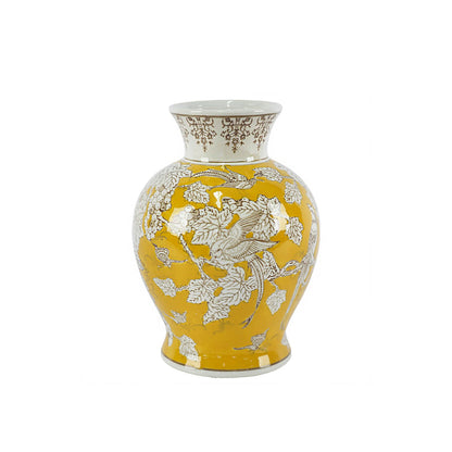 Urban Decor Bird Vase Yellow & White