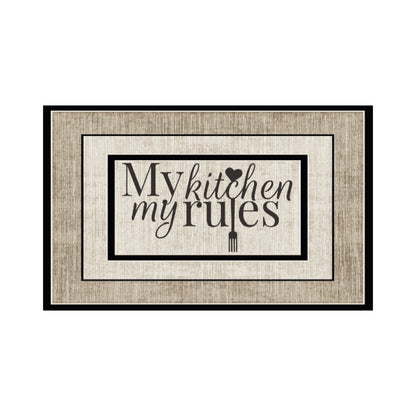 "My Kitchen, My Rules" 50 x 80cm Kitchen Mat Brown