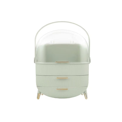 Antalya Cosmetic Organiser with 2 Drawers Green