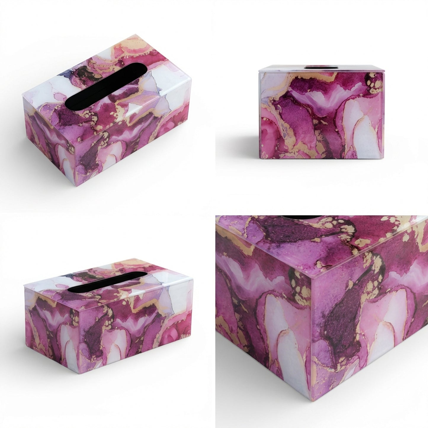 Marble Design Tissue Box Pink