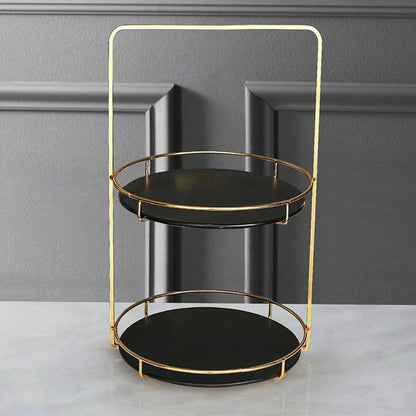 Urban Decor Marble Cake Stand with Handles Black