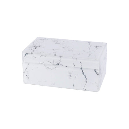 Urban Decor Marble Glass Accessory Box White