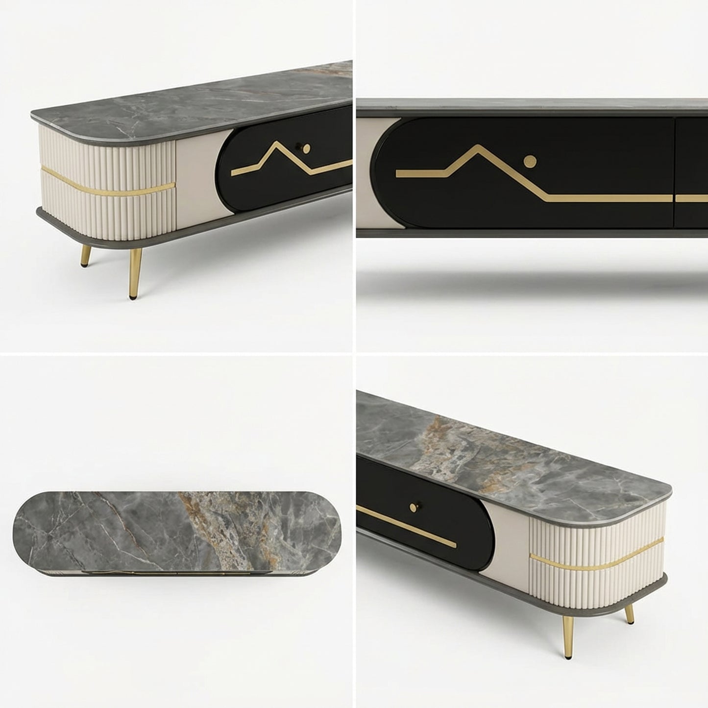 Marble Top TV Stand Multicoloured