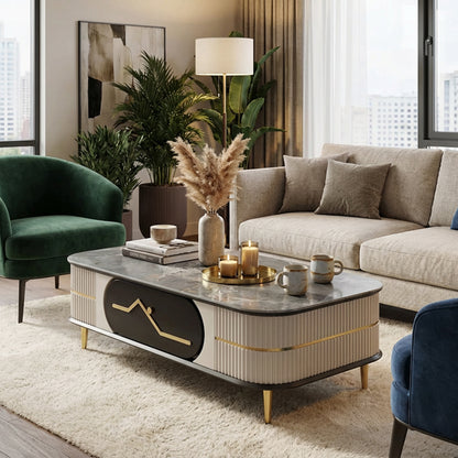 Marble Top Coffee Table Multicoloured