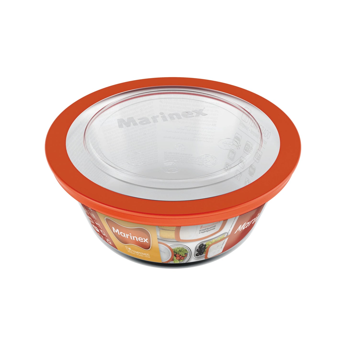 Marinex Bowl Round With Plastic Lid 2.4LT - Red