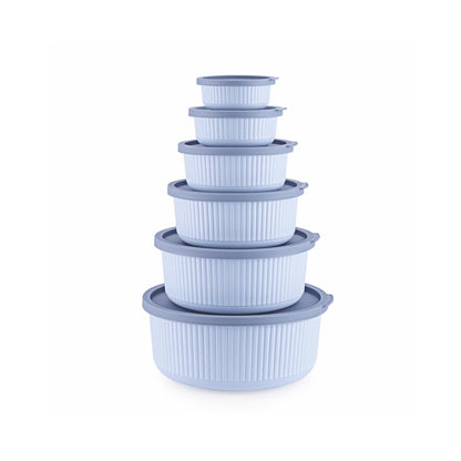 Mastercook Marina 6 Piece Round Container Set Blue