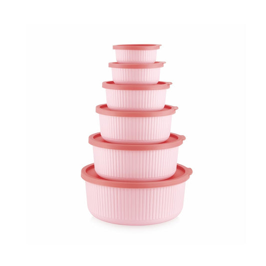 Mastercook Marina 6 Piece Round Container Set Pink