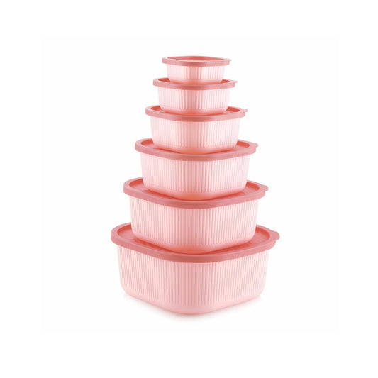 Mastercook Marina 6 Piece Square Container Set Pink
