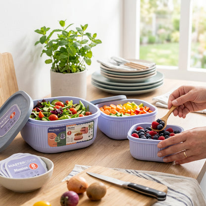 Mastercook Marina 3 Piece Square Container Set Blue