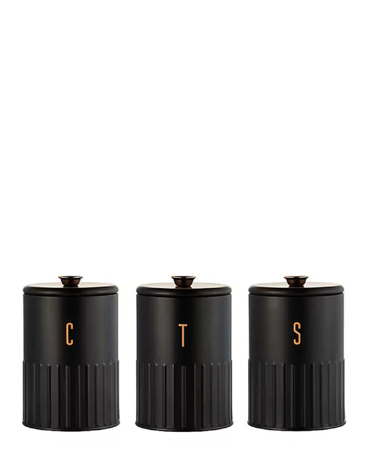 Maxwell & Williams 3 Piece Astor Canister Set - Black