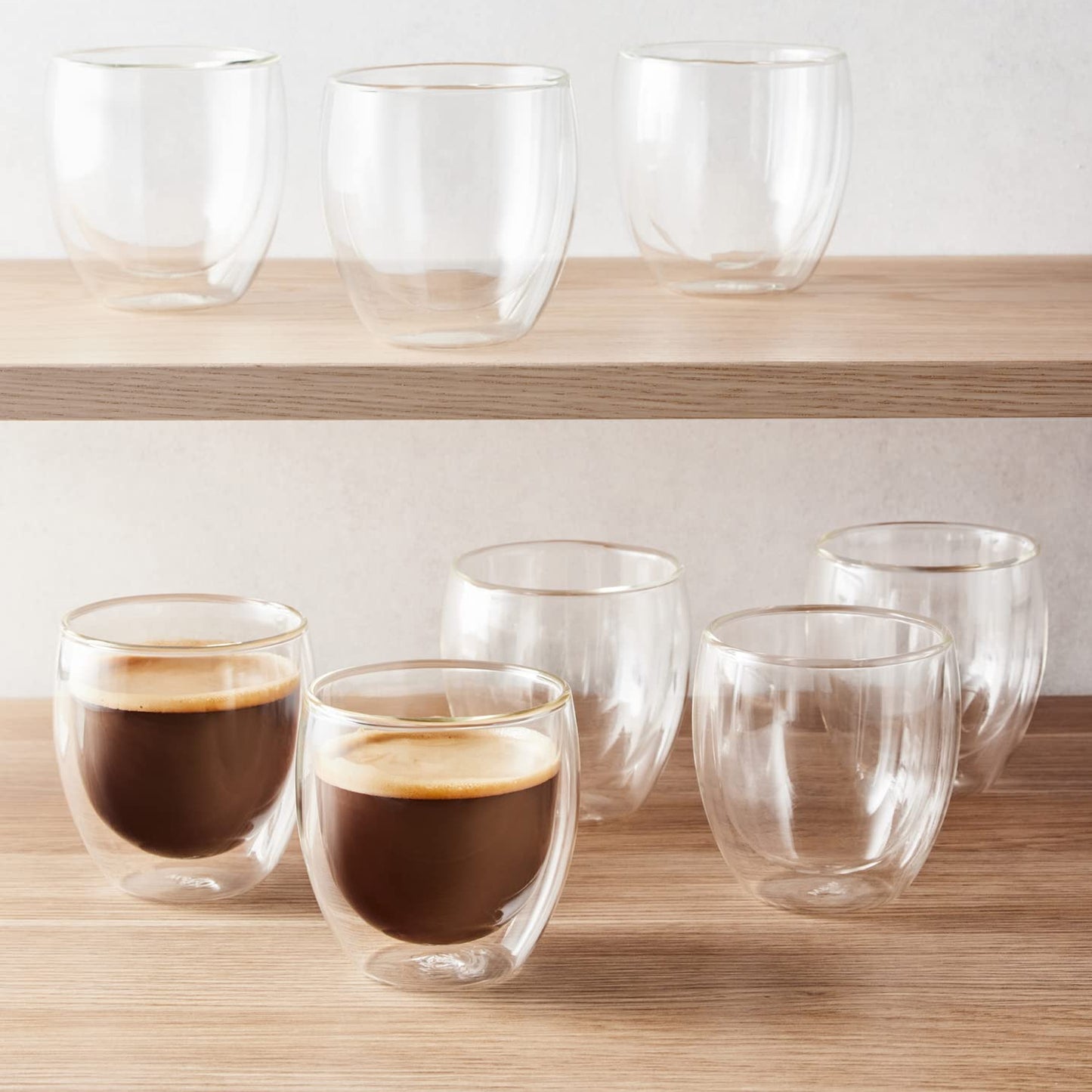 Maxwell & Williams Blend 2 Piece 250ml Double Wall Cup Set Clear