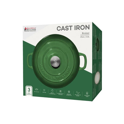 Maxwell & Williams Cast Iron 3.3Lt Braiser English Racing Green