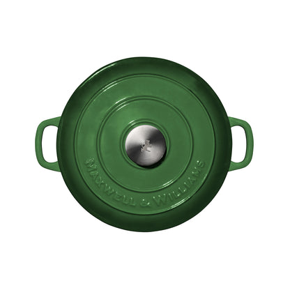 Maxwell & Williams Cast Iron 4Lt Round Casserole English Racing Green