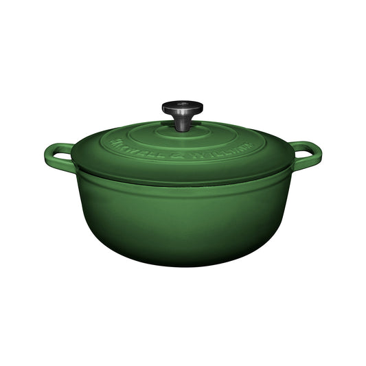 Maxwell & Williams Cast Iron 6.2Lt Round Casserole English Racing Green