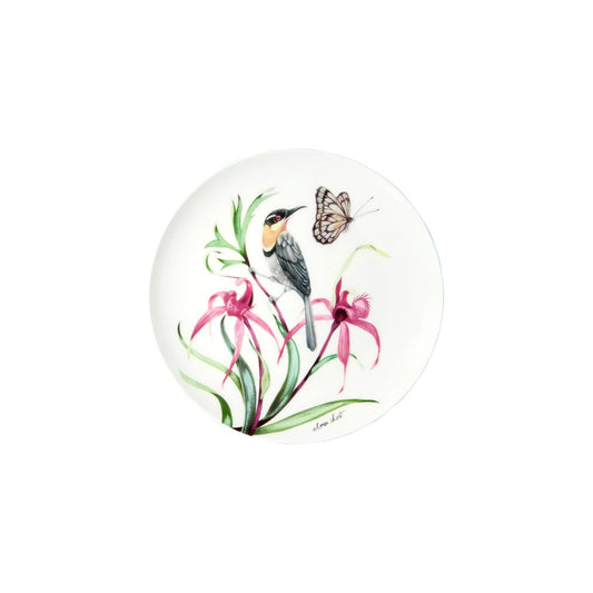 Maxwell & Williams 20cm Eloise Short Lyric Coupe Plate Spinebill Honeyeater Multicoloured