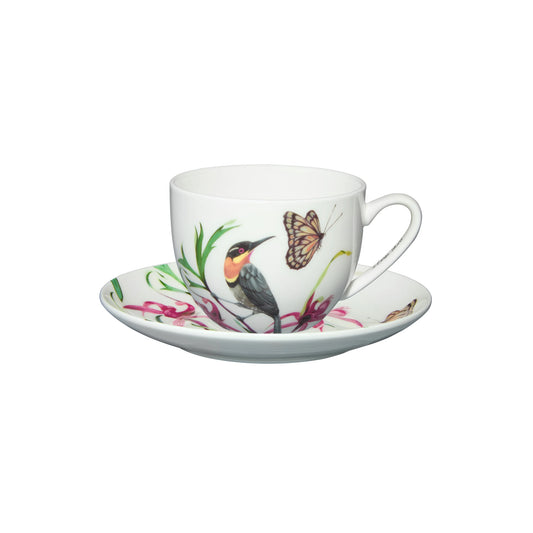 Maxwell & Williams 240ml Eloise Short Lyric Spinebill Honeyeater Cup & Saucer Set Multicoloured