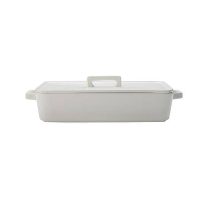Maxwell & Williams Epicurious 32cm Rectangular Baker with Lid White