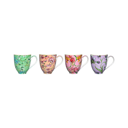 Maxwell and Williams 4 Piece 400ml Mystique Tall Coupe Mug Set Multicoloured