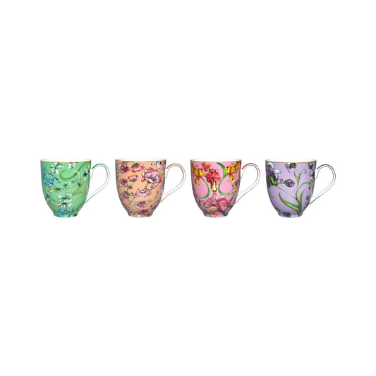 Maxwell and Williams 4 Piece 400ml Mystique Tall Coupe Mug Set Multicoloured