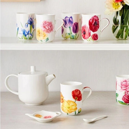 Maxwell & Williams 350ml Floriade Carnations Mug White