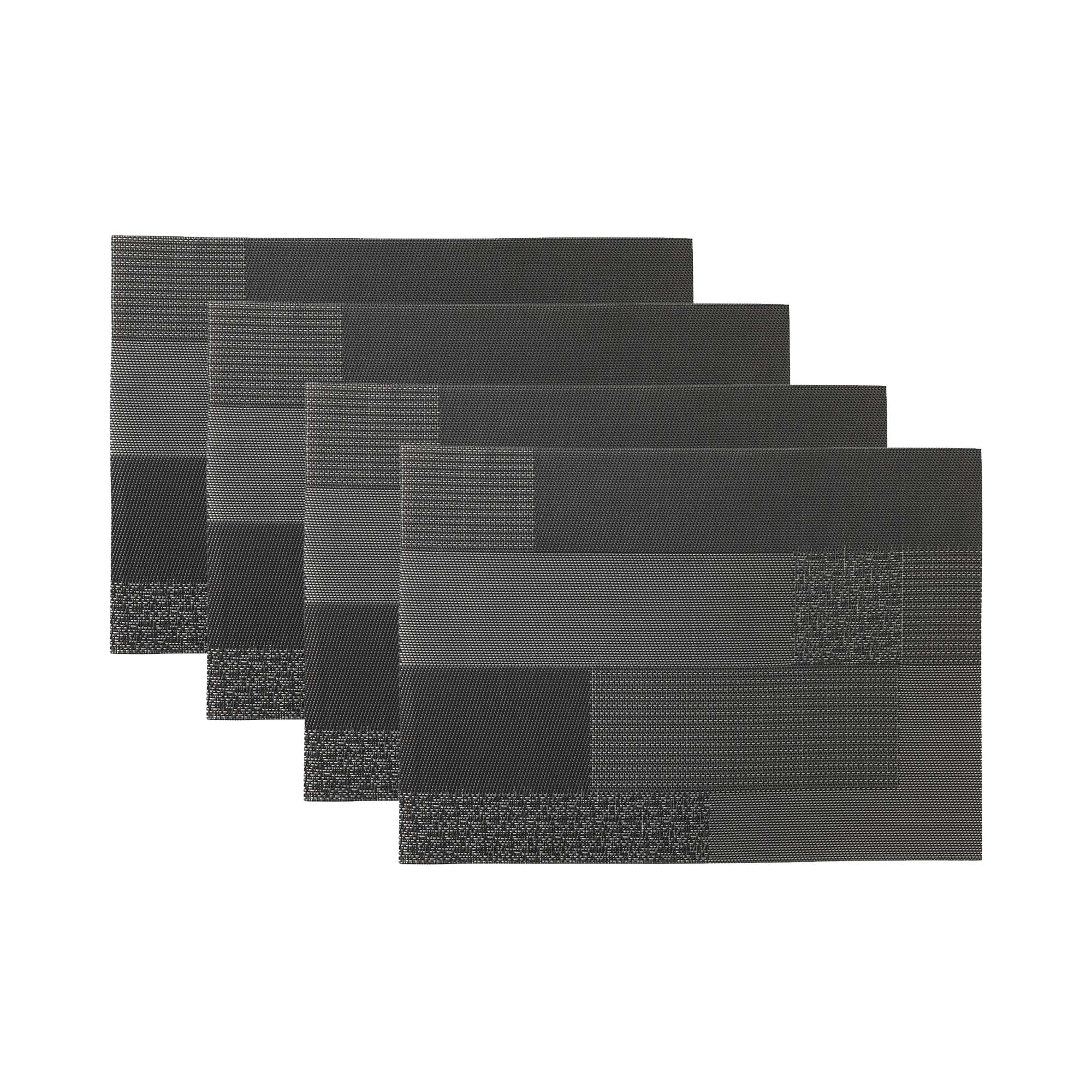 Maxwell & Williams 4 Piece Blocks Placemat Set Black The Culinarium