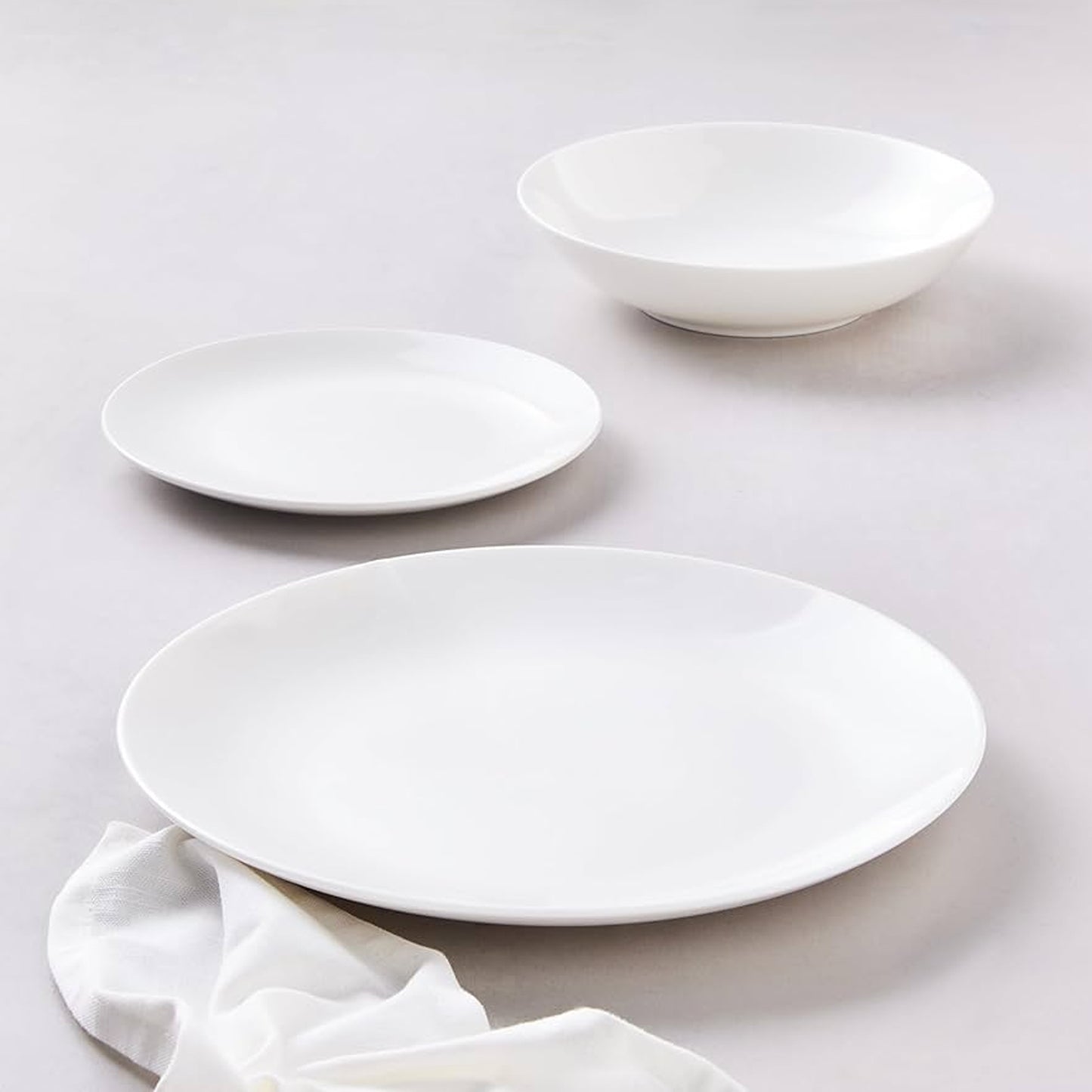 Maxwell & Williams White Basics 12 Piece European Rim Dinner Set White