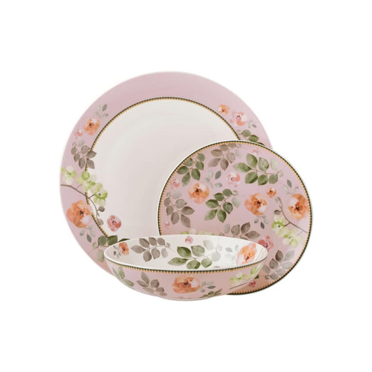 Maxwell & Williams Arcadia Coupe 12 Piece Dinner Set Pink