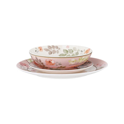 Maxwell & Williams Arcadia Coupe 12 Piece Dinner Set Pink
