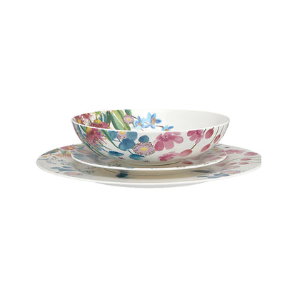 Maxwell & Williams Eucalyptus Bloom 12 Piece Rim Dinner Set White