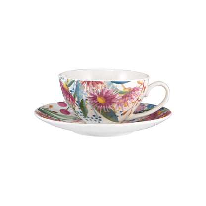 Maxwell & Williams Eucalyptus Bloom Coupe Cup & Saucer Set White