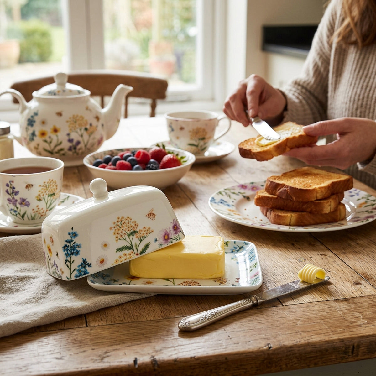 Maxwell & Williams Fluttering Meadow Butter Dish