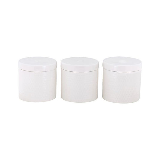 Maxwell & Williams White Basics 3 Piece 600ml Diamonds Canister Set White
