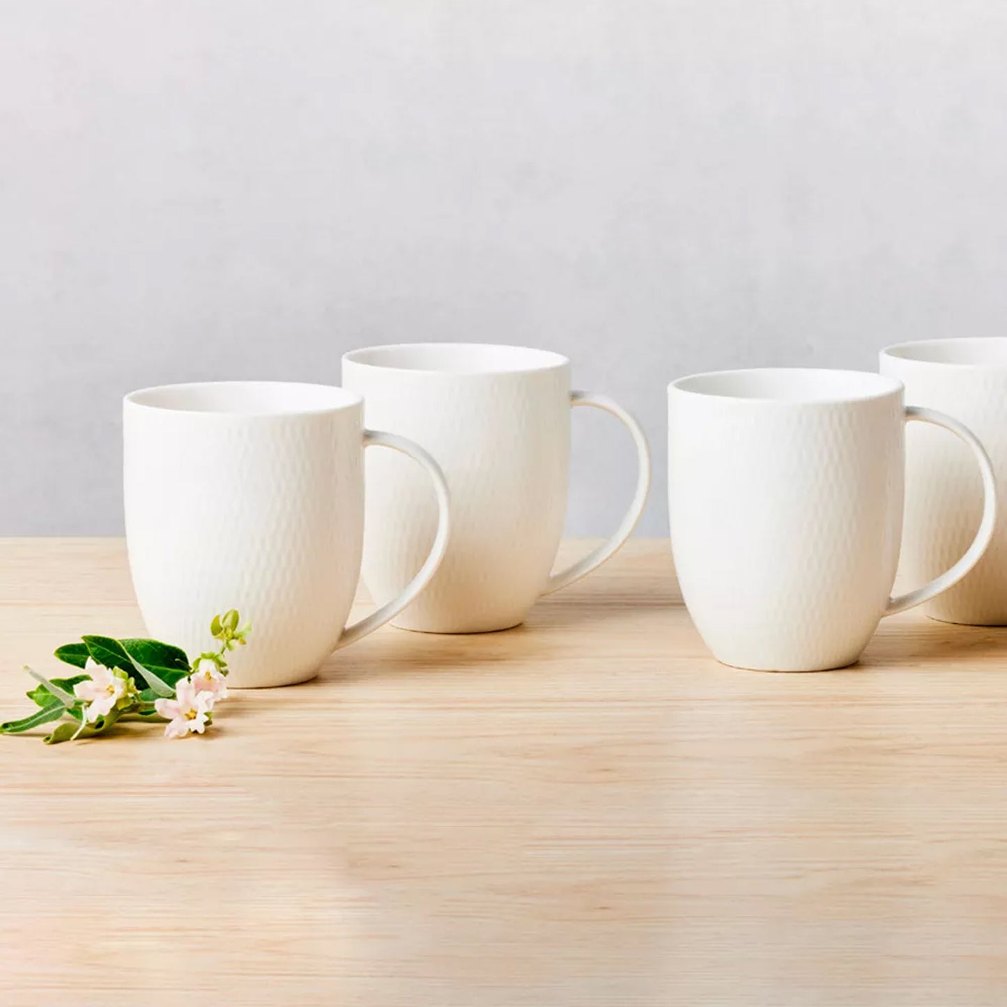 Maxwell & Williams White Basics 4 Piece Diamonds Coupe Mug Set White
