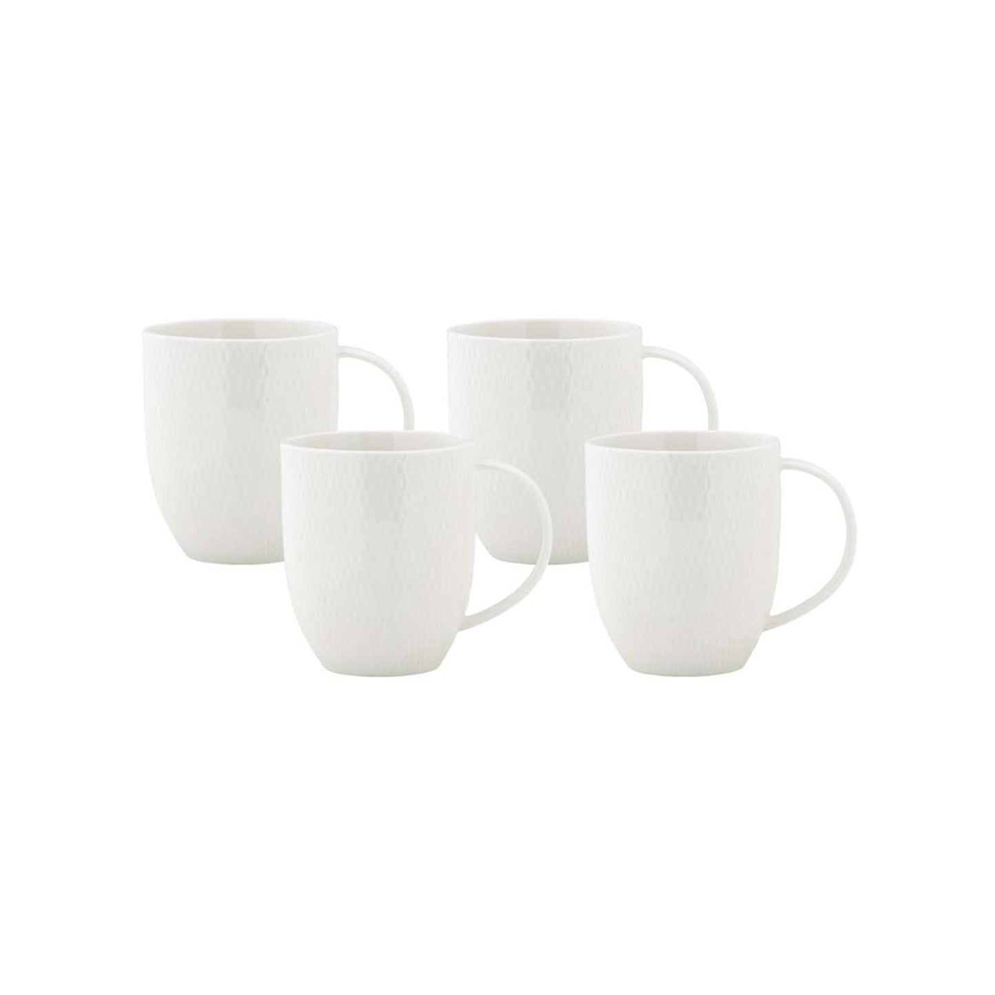 Maxwell & Williams White Basics 4 Piece Diamonds Coupe Mug Set White