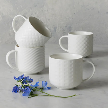 Maxwell & Williams White Basics Grid Mug 440ml White