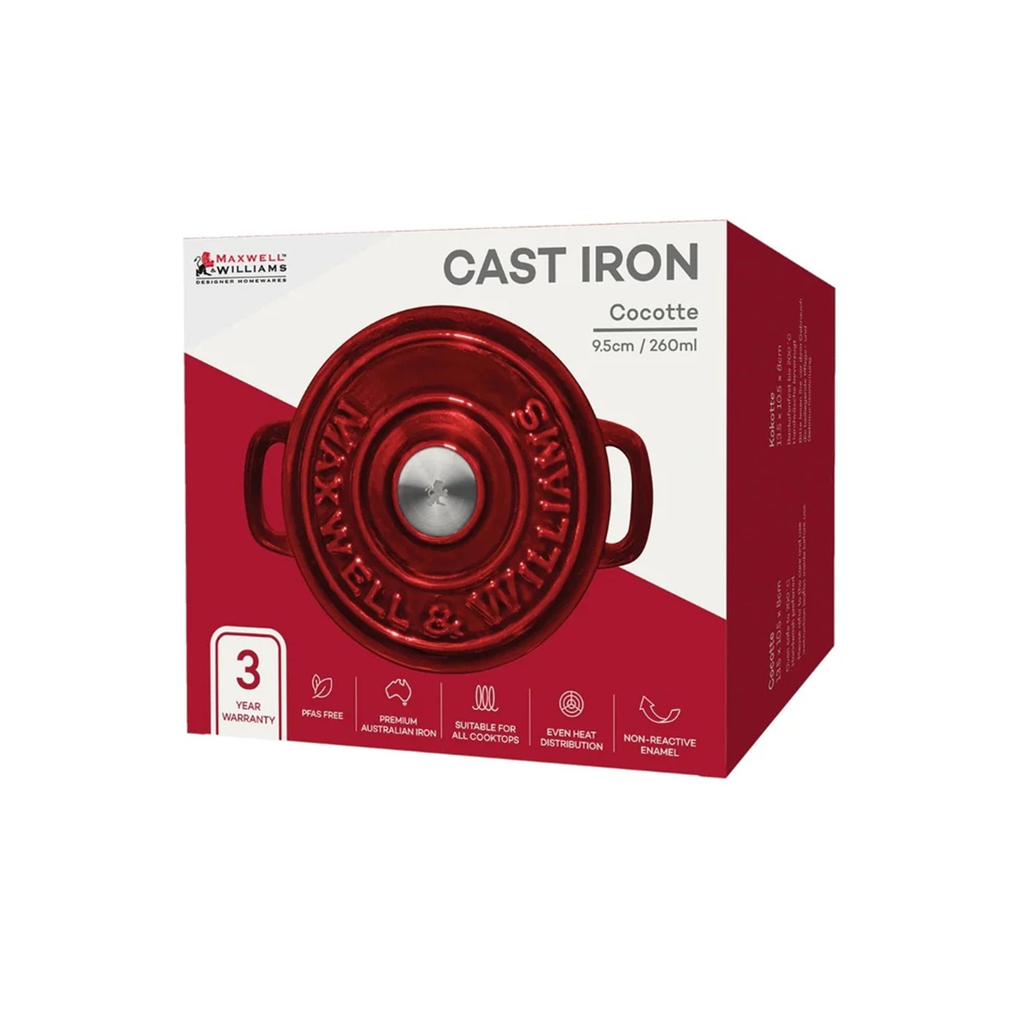 Maxwell and Williams Cast Iron 260ml Cocotte Merlot