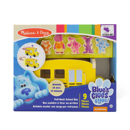 Melissa & Doug Blues Clues & You! Wooden Pull-Back School Bus