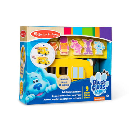 Melissa & Doug Blues Clues & You! Wooden Pull-Back School Bus