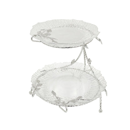 2 Tier Dessert Server Silver