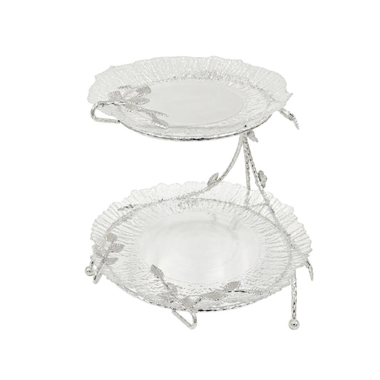 2 Tier Dessert Server Silver