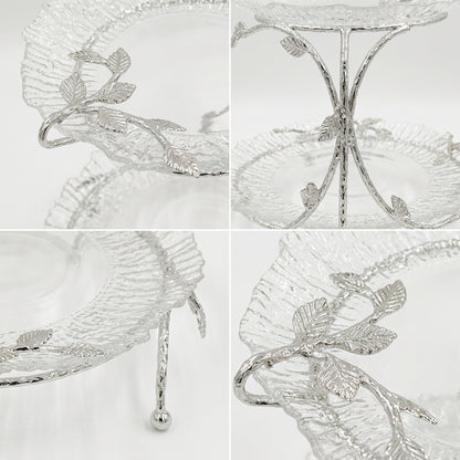 2 Tier Dessert Server Silver