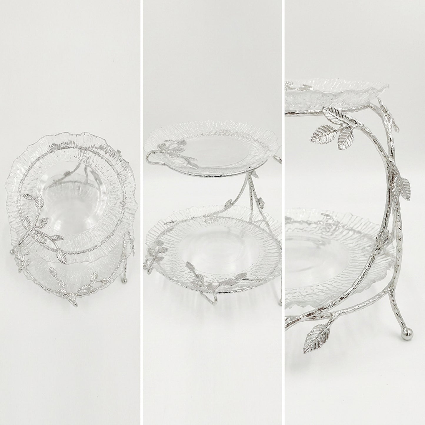 2 Tier Dessert Server Silver