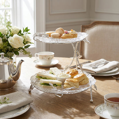 2 Tier Dessert Server Silver