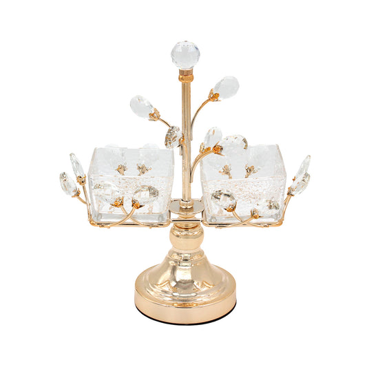 Metal Serving Stand Gold