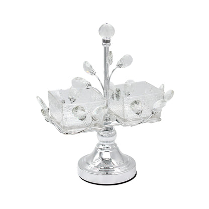 Metal Serving Stand Silver